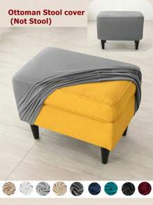 1 件装柔软天鹅绒脚凳套家居装饰脚凳套四季防污沙发脚凳套适用于客厅卧室酒店酒吧