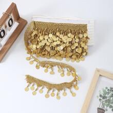 1 yard Frange à pompons perlés faits main, 7,5 cm de large, accessoire de costume pour représentation sur scène, décoration DIY, pendentif coloré - multicolore - Voir 7