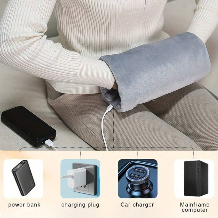 SULVGO Graphene Heating Pad, USB Powered, Adjustable Temperature, Explosion-Proof, Portable Hand & Belly Warmer, Crystal Super Soft Plush Fabric - Personal Care Electronics