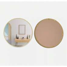 Large Gold Round Wall Mirror Vanity Bathroom Glass Circle Metal Frame Decor 50cm Home Decor Back To School Room Decor School Supplies - 金子 - 查看 4