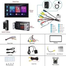 Estéreos De Coche Carplay Y Android Auto 2 Din Bt Wifi+cámar, Funciona sin problemas y es fácil de usar con durabilidad. Admite múltiples idiomas, con alta sensibilidad, alta definición y alta transparencia. - Azul Marino - Ver 8