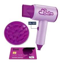 儿童过家家化妆套装，带吹风机玩具（塑料材质，不含粉饼），女孩仿真日常化妆及配饰单肩包套装 - 彩色 - 查看 13