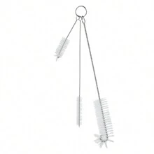 3 件装厨房清洁瓶刷，带灵活手柄的多功能牛奶瓶清洁器，用于清洁管道、吸管、滗水器、喷嘴、管子等，厨房、浴室、家居、家居用品 - 白色 - 查看 12