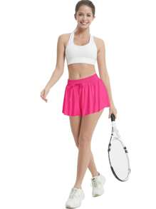 EXARUS 3 Pack Womens Butterfly Shorts Flowy Athletic 2 In 1 Running Workout Tennis Skirt Skorts Gym Preppy - SET-12 - 查看 6