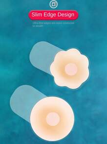 2 件可重复使用的硅胶乳房花瓣，隐形乳沟增强胸罩，适用于露背无肩带连衣裙、新娘婚礼胸罩、提升小胸部、夏季防汗乳头贴、运动插入物 - 杏色 - 查看 15