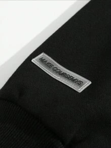 Bộ 2 món/Bộ quần áo thể thao tập luyện thường ngày bằng vải nỉ màu trơn có mũ trùm đầu và quần nỉ có dây rút, bộ ấm áp cho mùa xuân thu đông - màu đen - Xem 8