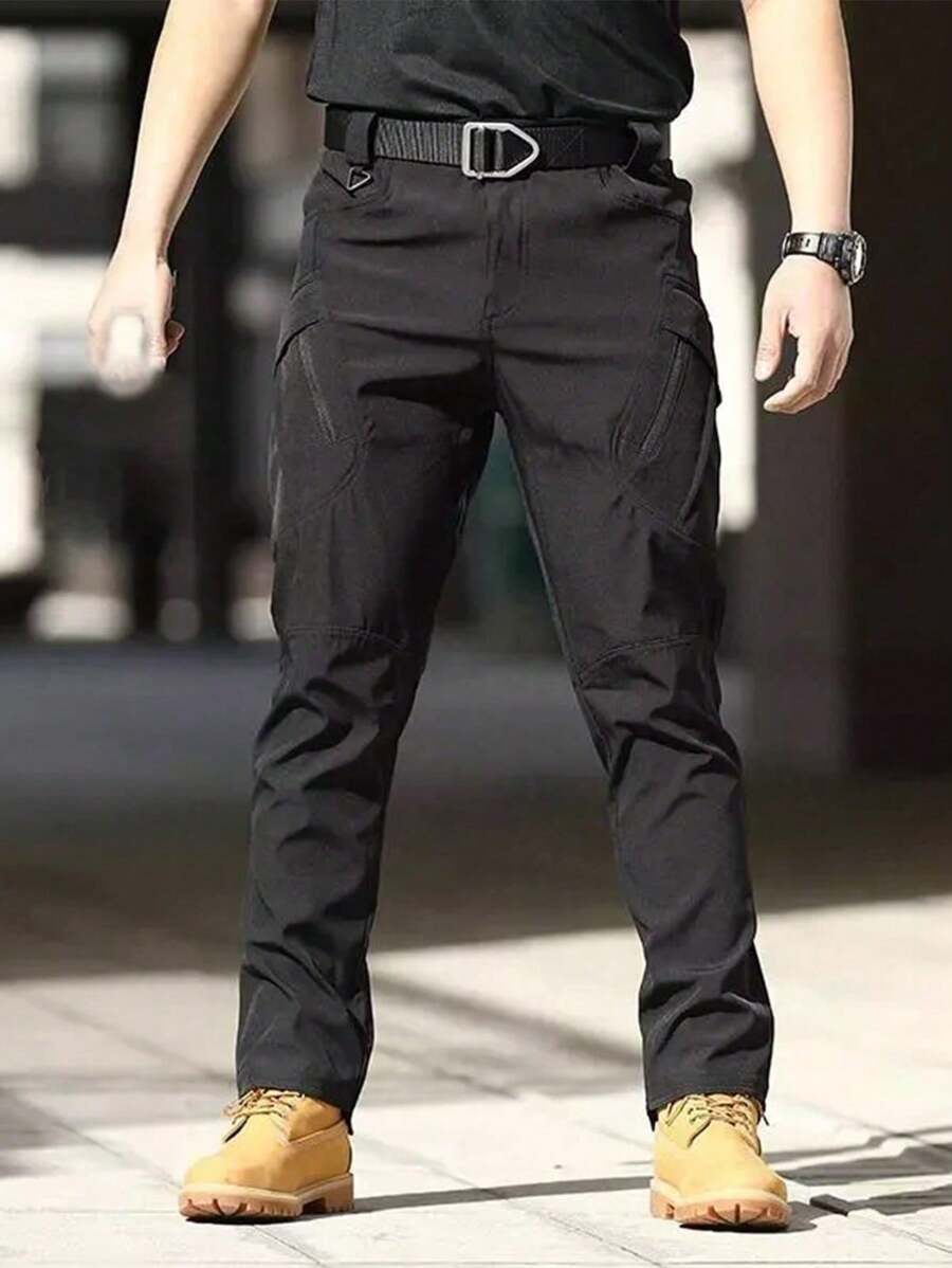 Pantalones tácticos con diseño de múltiples bolsillos, funcionalidad y estilo combinados para adaptarse a cualquier entorno - Negro - Ver 1