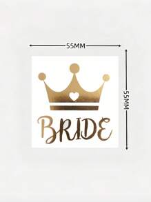 16 Sheets Bride Tribe Fake Flash Metallic Tattoo Stickers Cheers Bachelorette Tattoos For Women Adults Bridesmaid Favor Party Decorations Design Of Heart Kiss Valentine Day
