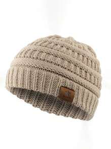 1pc Kids Star Pattern Knitted Beanie Hat, Warm Winter Round Top Cap - 1PC - View 15