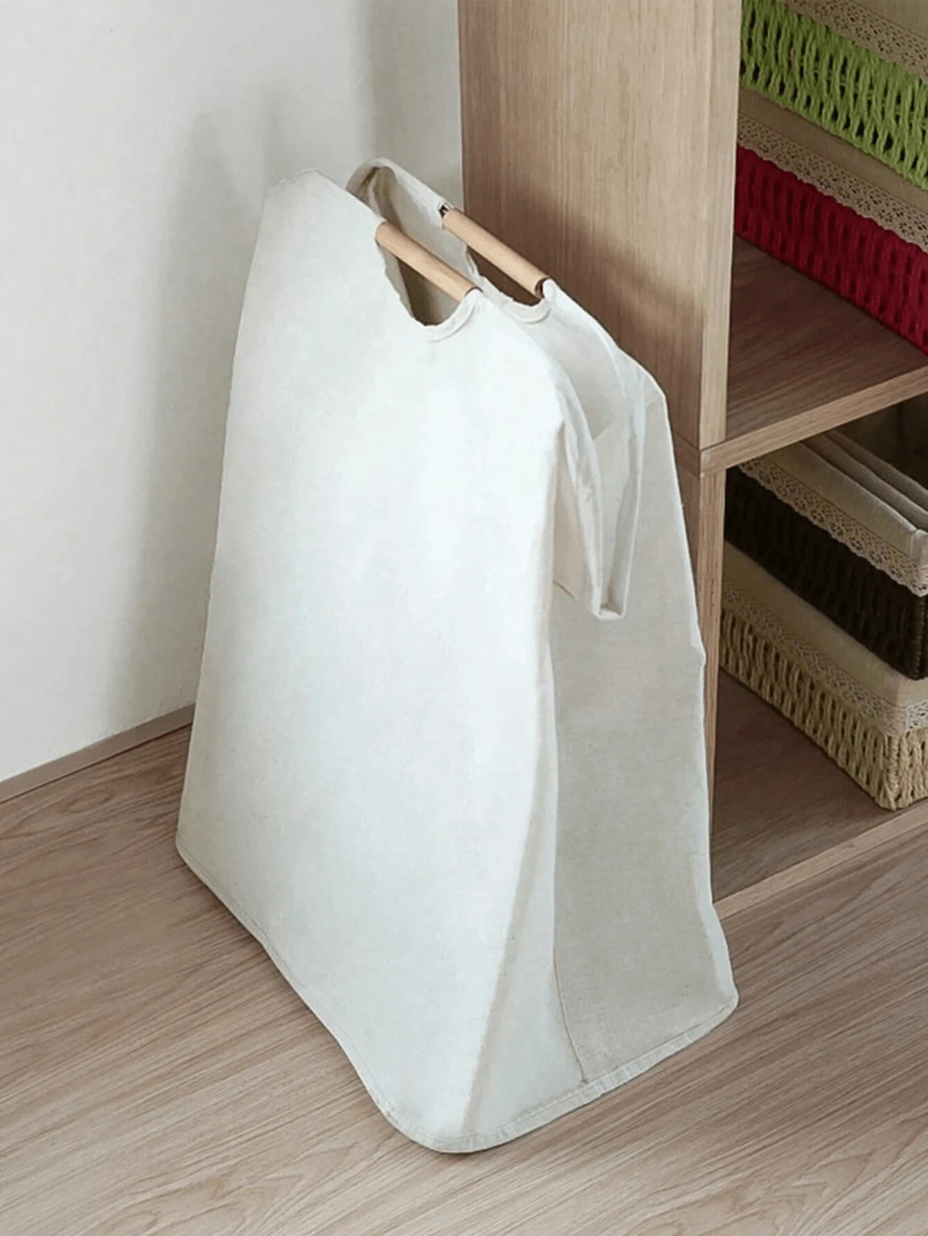 1pc Foldable Fabric Laundry Basket With Handles, Portable Dirty Clothes