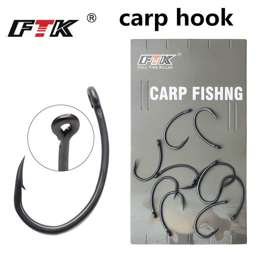10pcs Carp Fishing Hooks Barbed Hooks Carp Beak Hook Teflon Coating