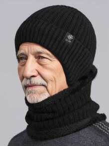 1-2 chiếc mũ len bảo vệ tai lót nhiệt cho người trung niên và người cao tuổi, màu trơn, thường ngày, pha acrylic, mùa đông - Nhiều màu - Xem 8