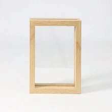 1pc Wood Double-Sided Transparent Photo Frame Stand, Light Wood Color And Dark Wood Color, Thick High-Definition Acrylic Transparent Panel, Suitable For Storing Photos, Plant Specimens, New Desktop Decor Photo Frame Gifts Birthday Graduation - Light Wood Color - View 9