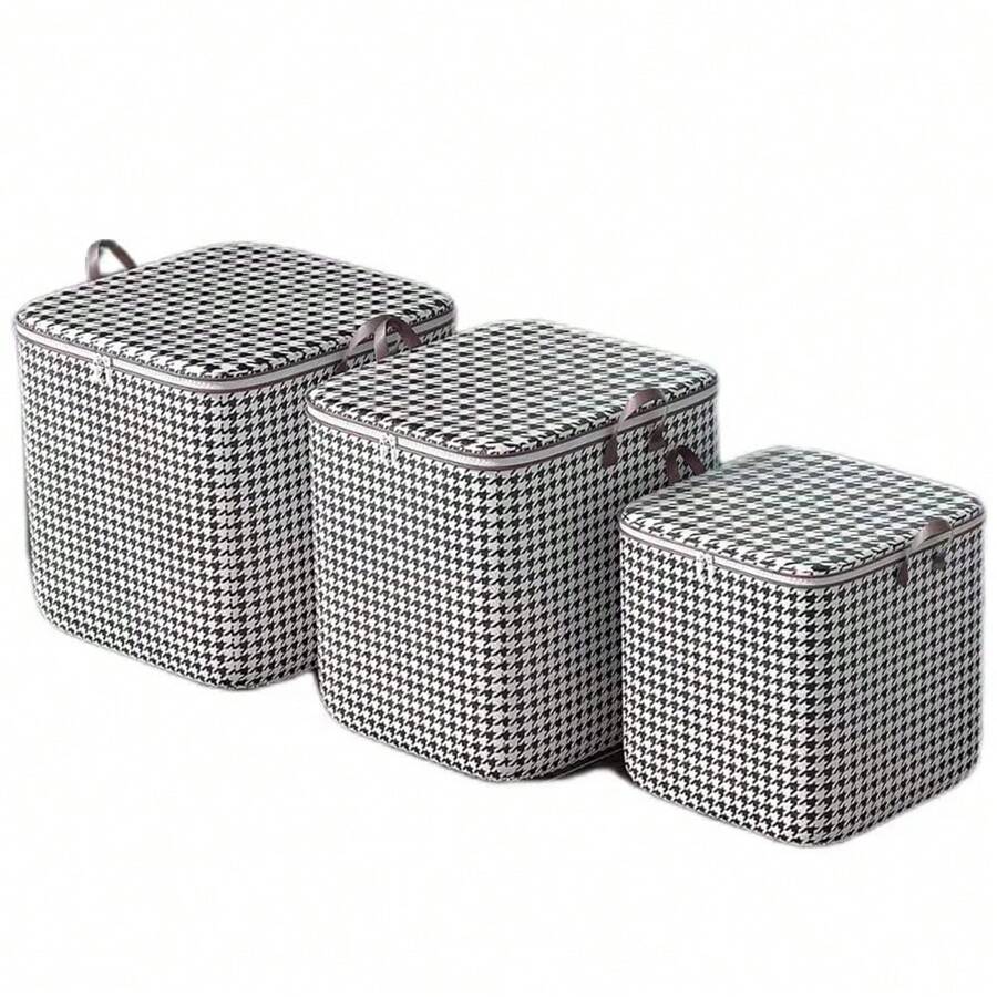 Clothing Storage, Foldable Blanket Storage Bag, Storage Container, For Organizing Bedroom, Closet, Clothes, Comforter, Storage Bag With Lid And Handle, Foldable Storage Bag, Large Transparent Window And Handle, Suitable For Clothes, Blankets, Closet, Bedroom, Etc. - Chidori - View 1
