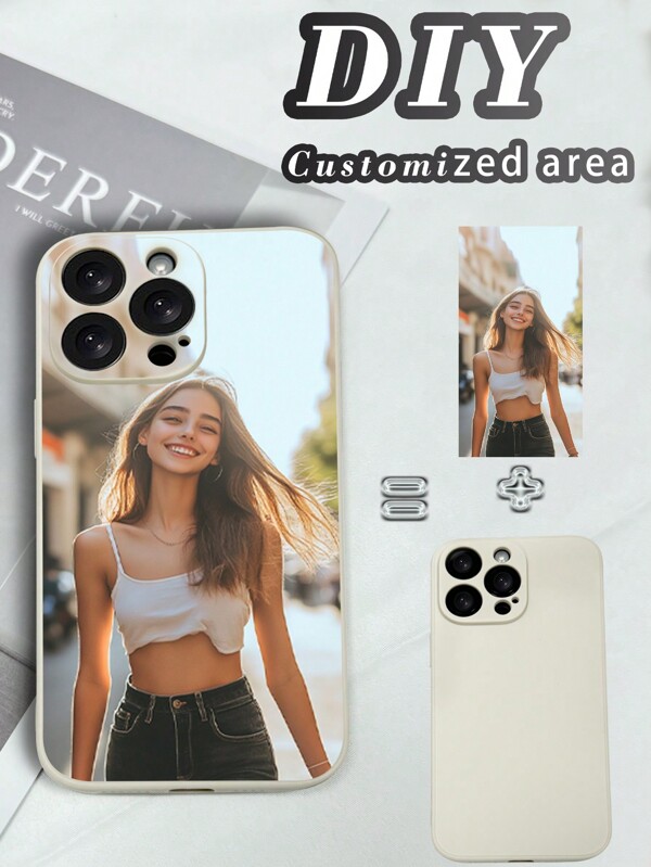 1 capa de celular personalizável em TPU branco à prova de choque compatível com Galaxy/OPPO/Redmi Note 12/Redmi Note/