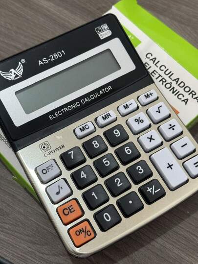 Calculadora eletrônica digital com 12 dígitos