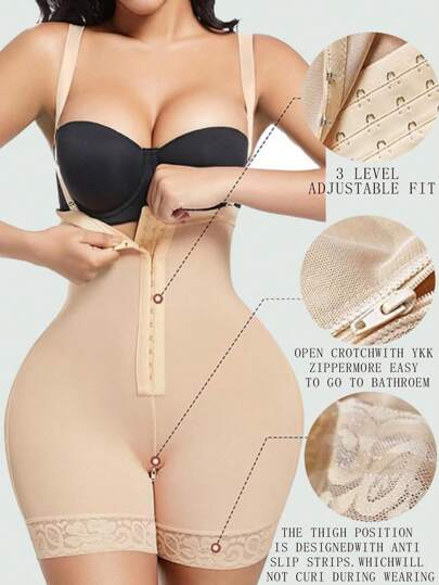 1pc Compressing Full Shapewear Bodysuit High Waist Body Shaper Tummy Control Faja Shorts Waist Trainer Girdle