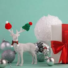 5 件迷你圣诞针织帽，包括圣诞老人娃娃帽、迷你酒瓶帽、手指钩针帽、迷你圣诞帽、圣诞树帽，用于 DIY 圣诞装饰 - 彩色 - 查看 8