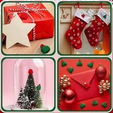 5 件迷你圣诞针织帽，包括圣诞老人娃娃帽、迷你酒瓶帽、手指钩针帽、迷你圣诞帽、圣诞树帽，用于 DIY 圣诞装饰 - 彩色 - 查看 9