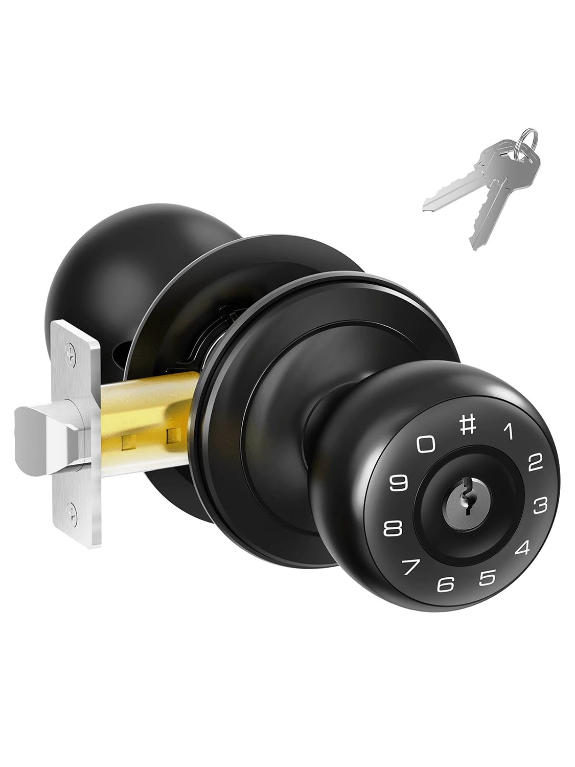 Arpha Keyless Entry Door Lock, Keypad Door Knob With 50 Code, Anti-Peeping Password, Auto Lock Smart Door Knob, Low Battery Warning, Easy Installation For Front Door, Bedroom, Home, Office