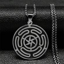 Hekate Wheels Roestvrij staal Goud/Zilver/Zwart Ketting Hanger Strophalos Magisch Symbool Logo Glamour Mode Accessoires Voor Mannen En Vrouwen Koppels Vakantiecadeaus