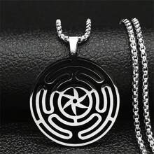 Hekate Wheels Roestvrij staal Goud/Zilver/Zwart Ketting Hanger Strophalos Magisch Symbool Logo Glamour Mode Accessoires Voor Mannen En Vrouwen Koppels Vakantiecadeaus