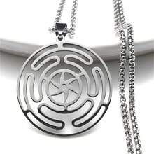 Hekate Wheels Roestvrij staal Goud/Zilver/Zwart Ketting Hanger Strophalos Magisch Symbool Logo Glamour Mode Accessoires Voor Mannen En Vrouwen Koppels Vakantiecadeaus