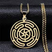 Hekate Wheels Roestvrij staal Goud/Zilver/Zwart Ketting Hanger Strophalos Magisch Symbool Logo Glamour Mode Accessoires Voor Mannen En Vrouwen Koppels Vakantiecadeaus