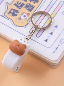 1pc Cute Cartoon Mini Stapler Portable Small Stapler With Keychain Student Office Prize Exquisite And Compact Back To School,Back To School,School Supplies