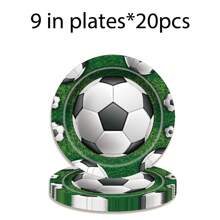 Soccer Themed Disposable Tableware Set For 20 Guests, GOAL! Print Paper Plates Cups Napkins, Green Football Field Pattern Party Supplies For Boys Birthday Sports Game Celebration - Multicolor - View 8