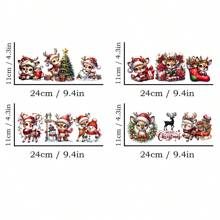 Set Of 4 Christmas Reindeer UV DTF Self-Adhesive Plastic Cup Stickers, Waterproof Scratch-Resistant 3D Crystal Stickers, Suitable For Water Cups And Bottles - High Quality Stickers (4.3 Inches X 9.4 Inches) - Multicolor - View 7