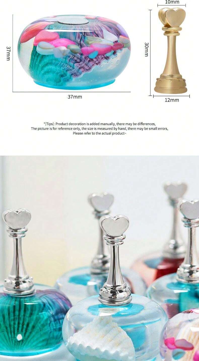 Resin Nail Art Practice Stand With Underwater Ice Crystal Shell Decal