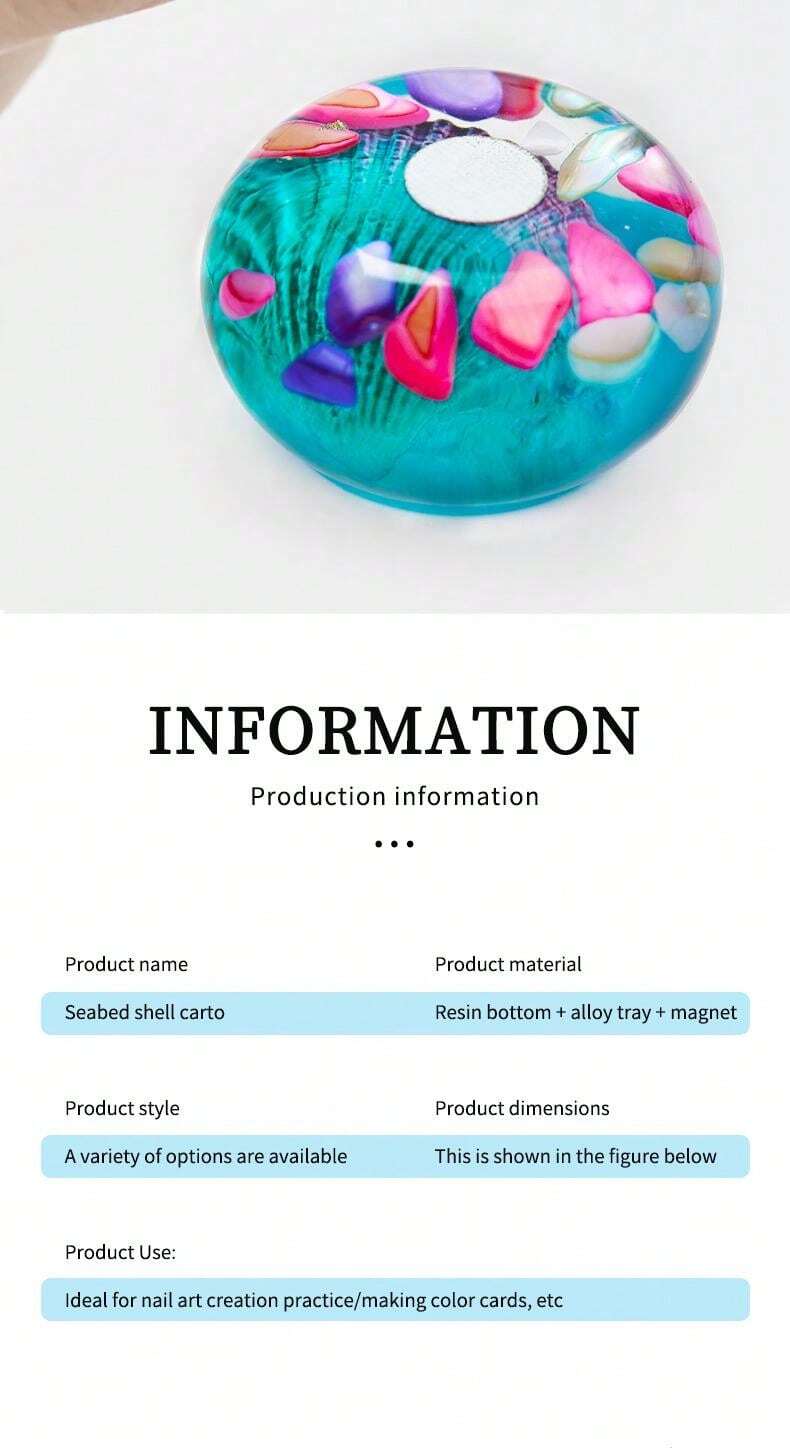 Resin Nail Art Practice Stand With Underwater Ice Crystal Shell Decal