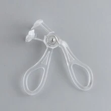 1 pieza Rizador de pestañas sin marco de plástico de ángulo ancho, portátil, con tira de goma dentada y dispositivo de rizado parcial en forma de girasol para dar forma duradera - transparente - Ver 5