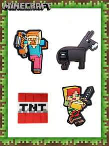 Microsoft 30/34 PIEZAS Encantos oficialmente con licencia de Minecraft para zapatos, encantos lindos de Creeper, joyería para zapatos de Steve, regalos de cumpleaños, accesorios de moda para mujeres, inspiración de encantos para zapatos, regalos de , regalos para amantes de la música, amantes de la escuela
