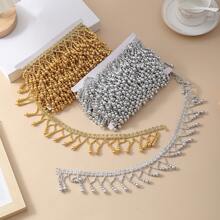 1/2Yards Bead Tassel Fringe Trim Jewelry Accessories Height 5cm Tassels Line Diamond Diy Stones Or Sequins For Clothes Silvery Pendant Decor Jewelry Parts - Multicolor - View 4