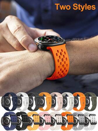 适用于三星 Galaxy Watch Ultra 47mm 表带的硅胶表带男女款运动替换手链表带，兼容 Galaxy Ultra 47mm 表带配件