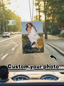 1pc Customized Acrylic Rearview Mirror Ornament, Personalized Car Ornament, Hanging Photo Car Accessories, Customizable Picture Car Ornament, Graduation Gift, Memorial Keepsake, Customized Crafts, Gift Ideas, Car Mirror Charm - Multicolor - View 4