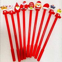 Penne gel per Natale con inchiostro nero, penne morbide con personaggi natalizi, penne divertenti e novità in stile casuale, adatte come regalo di Natale per studenti, insegnanti, per ufficio, forniture scolastiche, feste, promo e mercati