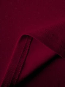 男童酒紅色長袖 Polo 衫，騎士刺繡與條紋領口學院風上衣，適合返校季、日常穿著，秋冬款 - 酒紅色 - 查看 9