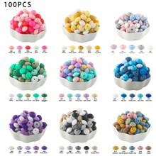 100Pcs/Lote Contas de Lentilha de Silicone 12mm Contas Espaçadoras Soltas Para DIY Caneta Pulseira Jóias Chaveiro Fazendo Decoração Acessório Etc