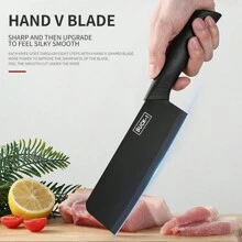 Black Five-Piece Stainless Steel Kitchen Knife Set With Knife Sheath, Household Chef Knives For Dormitory, Baby Food, Fruits