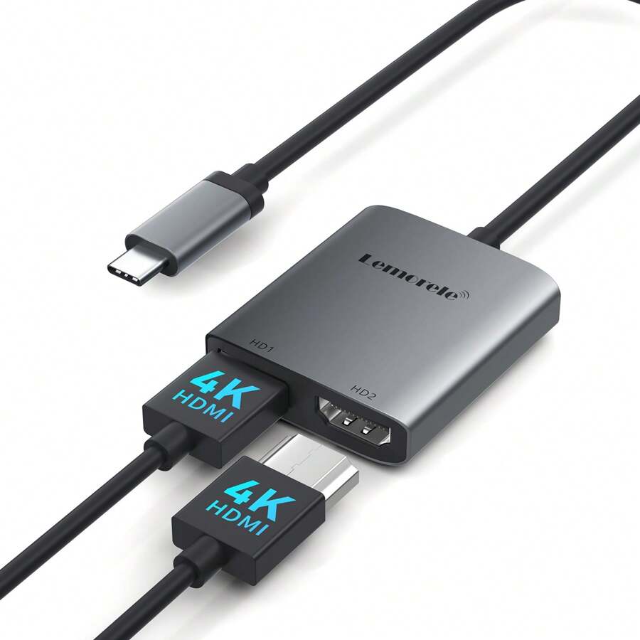 lemorele Lemorele USB C To HDMI Adapter Plug And Play 4K 60HZ Dual