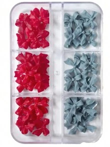 50 件/盒 3D 韩式磨砂丝带蝴蝶结美甲装饰树脂蝴蝶指甲装饰，简约设计 - 彩色 - 查看 10