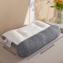 1pc Gối kéo hình trụ màu xám trắng hình khối nước, Bộ đồ giường, Gối cho giường, Trang chủ - Nhiều màu - Xem 2