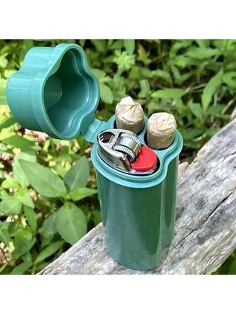 1buc, cutie practic pentru depozitare, cu 3 compartimente goale, cutie de depozitare pentru bricheta, cutie de depozitare pentru hartie de rulare, recipient de depozitare de protectie pentru brichete si conuri pre-rulate, gadgeturi de uz casnic