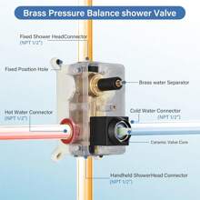 Ceiling Mount Shower System Bathroom Luxury Rain Mixer Shower Combo Set Ceiling Rainfall Shower Head System (Contain Shower Faucet Rough-In Valve Body And Trim) - Đen mờ - Xem 5