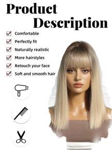 14 英寸渐变棕色和黑色金色假发，女士短直发 BOBO 假发，带刘海，合成耐热假发，时尚假发，合成纤维假发，适合女孩日常派对角色扮演拍照使用 - 彩色 - 查看 7