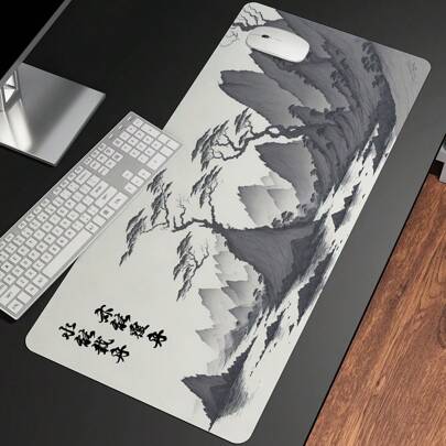 Grande alfombrilla de ratón con arte blanco y negro, alfombra protectora de escritorio en la mesa, tapete de ordenador XXL, alfombrilla de ratón extendida, tapete de escritorio para oficina
