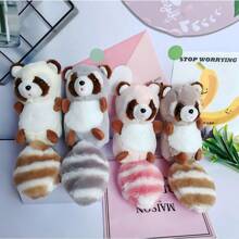 Plush Raccoon Doll Keychain Pendant Doll Couple Backpack Pendant Claw Machine Toy Gift - Grey - View 7